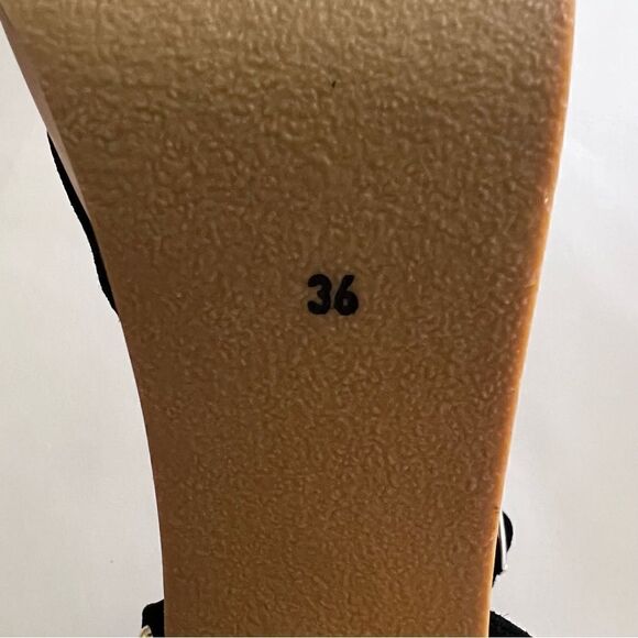 Maje Flash Studded Suede Platform Peep Toe Sandals in Black - Picture 8 of 10